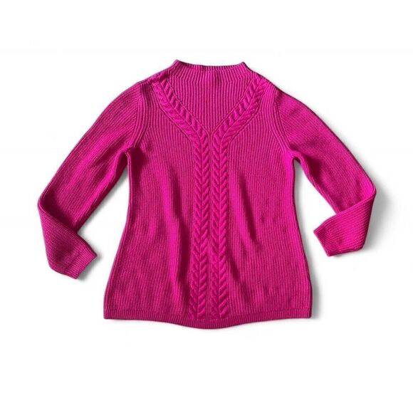 Talbots Women’s Cable Knit Shaker Stitch Lambswool Sweater  Sz Pl (petite L) - Picture 1 of 7